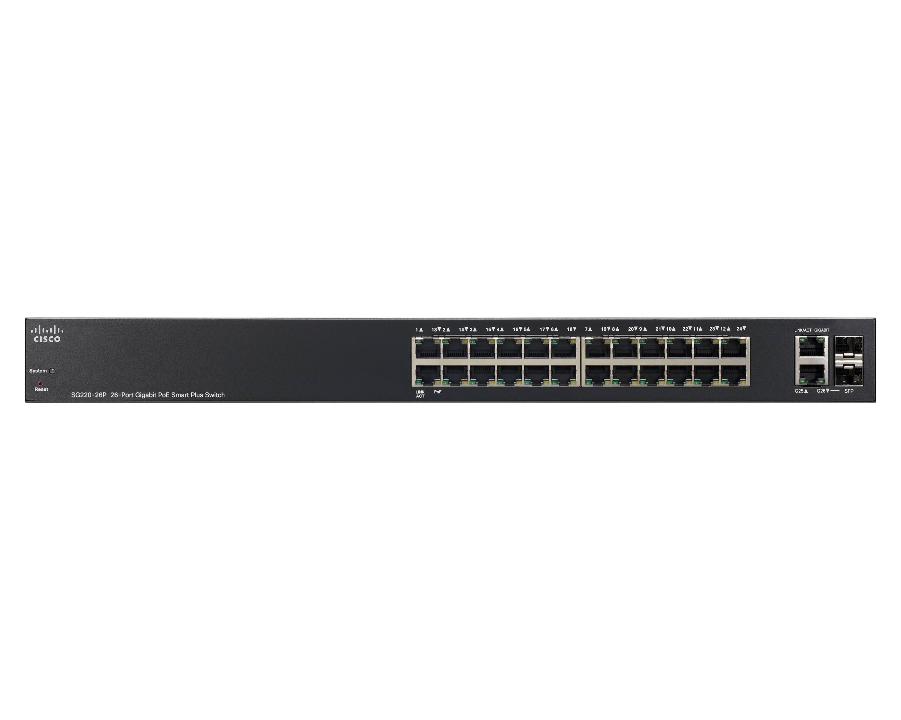 Cisco 220 Series SG220-26P - Switch - managed - 24 x 10/100/1000 (PoE)