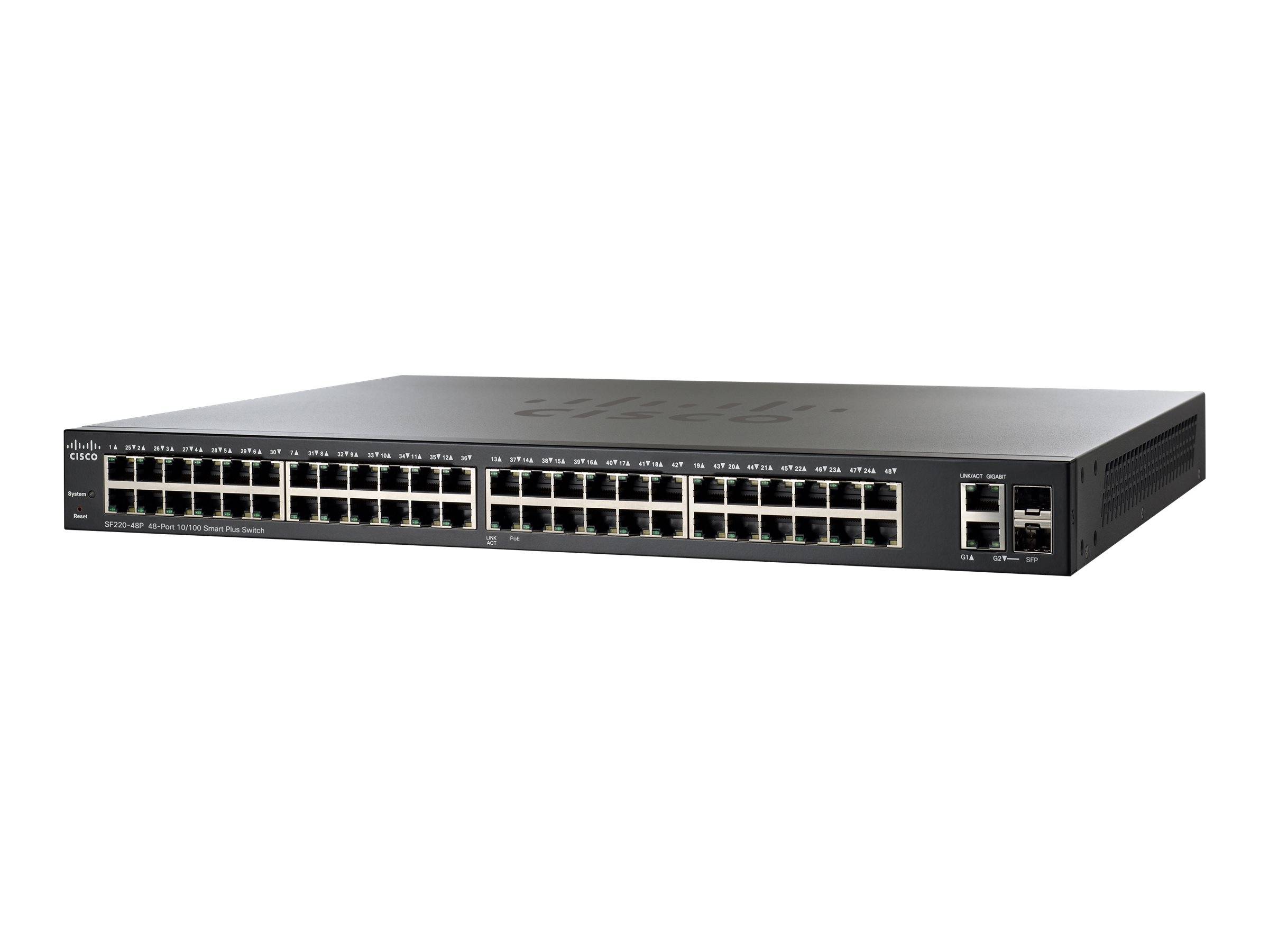 Cisco 220 Series SF220-48P - Switch - managed - 48 x 10/100 (PoE)