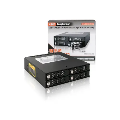 ICY Dock ToughArmor MB994SK-1B - Gehäuse für Speicherlaufwerke - 2.5"" (6.4 cm) ICY Dock ToughArmor MB994SK-1B - Gehäuse für Speicherlaufwerke - 2.5"" (6.4 cm)