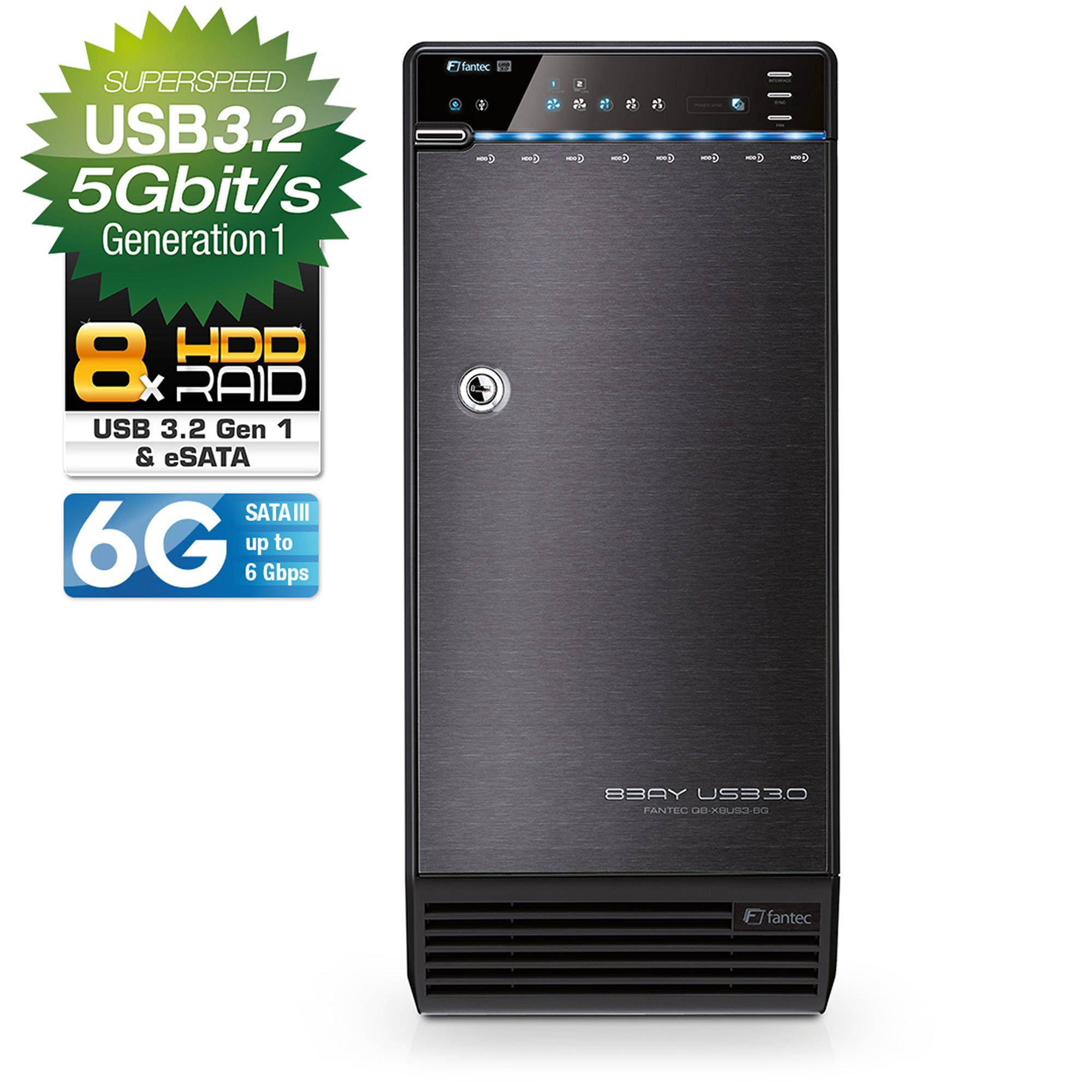 FANTEC QB-X8US3-6G - Festplatten-Array - 0 GB - 8 Schächte (SATA-600)