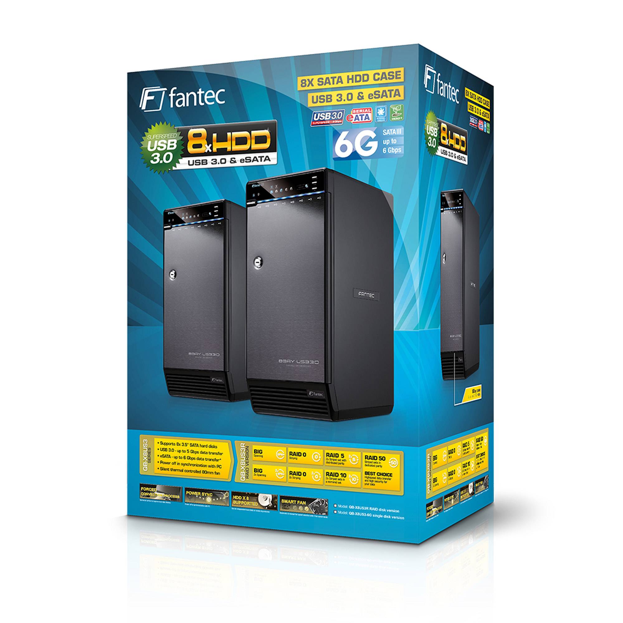 FANTEC QB-X8US3-6G - Festplatten-Array - 0 GB - 8 Schächte (SATA-600)