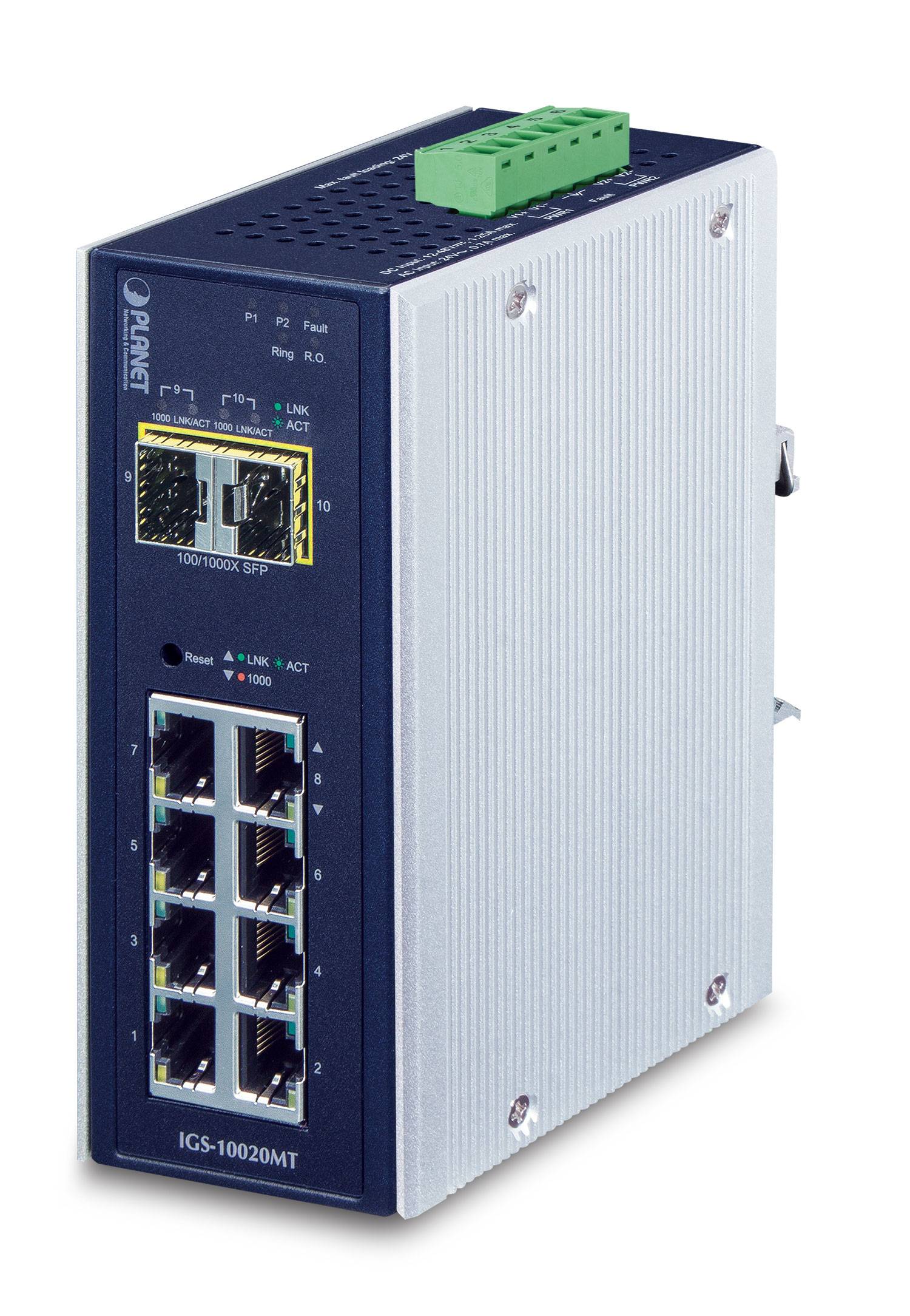 PLANET IGS-10020MT - Switch - managed - 8 x 10/100/1000 + 2 x Gigabit SFP