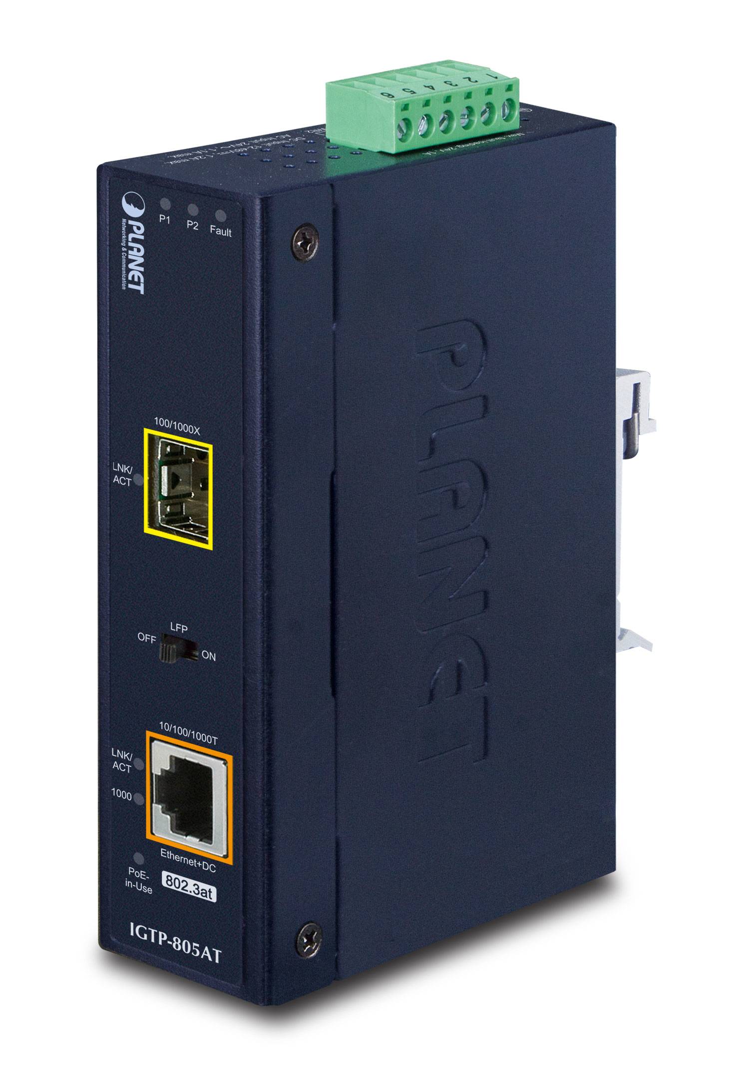 PLANET IGTP-805AT - Medienkonverter - GigE - 10Base-T, 1000Base-LX, 1000Base-SX, 100Base-TX, 1000Base-T - SFP (mini-GBIC)