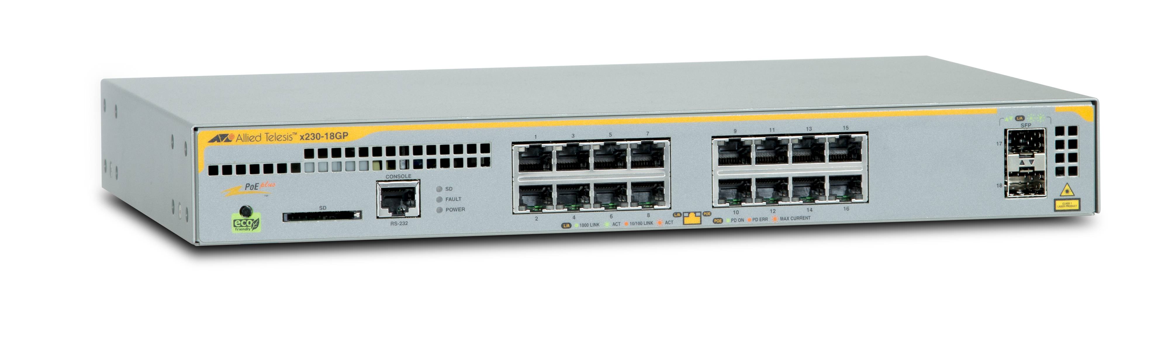 Allied Telesis AT x230-18GP - Switch - L2+ - managed - 16 x 10/100/1000 (PoE+)
