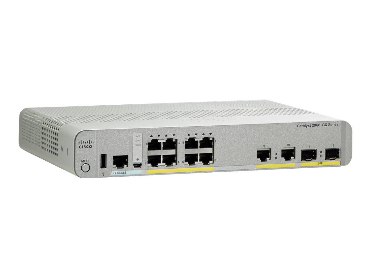 Cisco Catalyst 2960CX-8TC-L - Switch - managed - 8 x 10/100/1000 + 2 x SFP + 2 x 10/100/1000 (Uplink)
