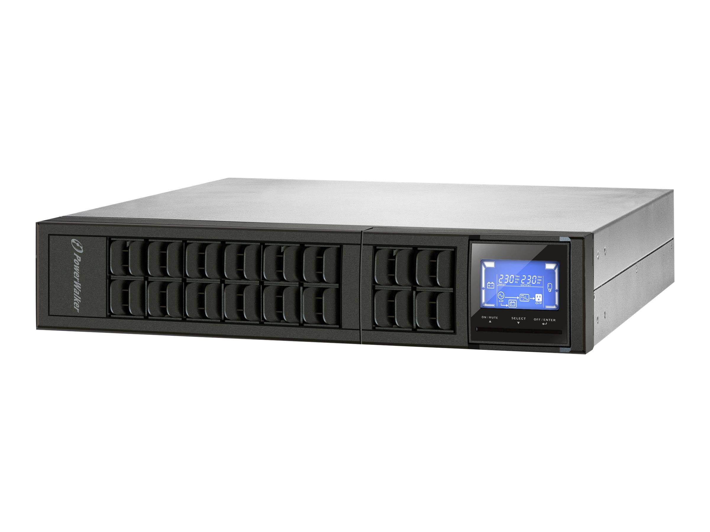 BLUEWALKER - PowerWalker VFI 2000CRM LCD - USV (in Rack montierbar/extern) - 1600 Watt - 2000 VA - 9 Ah - RS-232, USB -