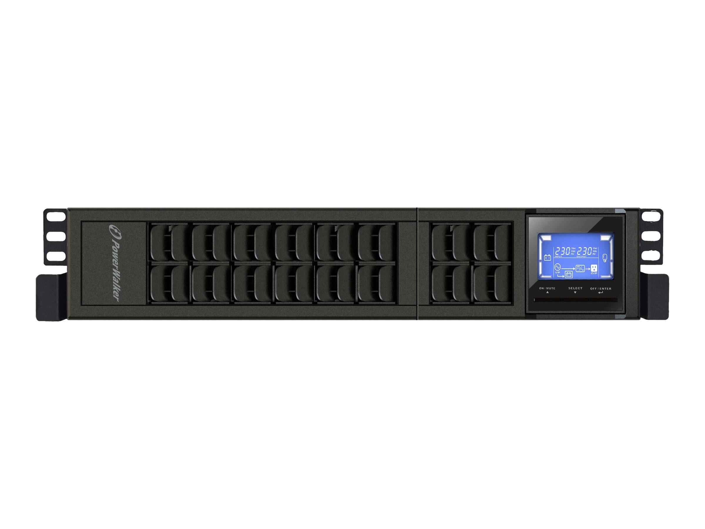 BLUEWALKER - PowerWalker VFI 2000CRM LCD - USV (in Rack montierbar/extern) - 1600 Watt - 2000 VA - 9 Ah - RS-232, USB -