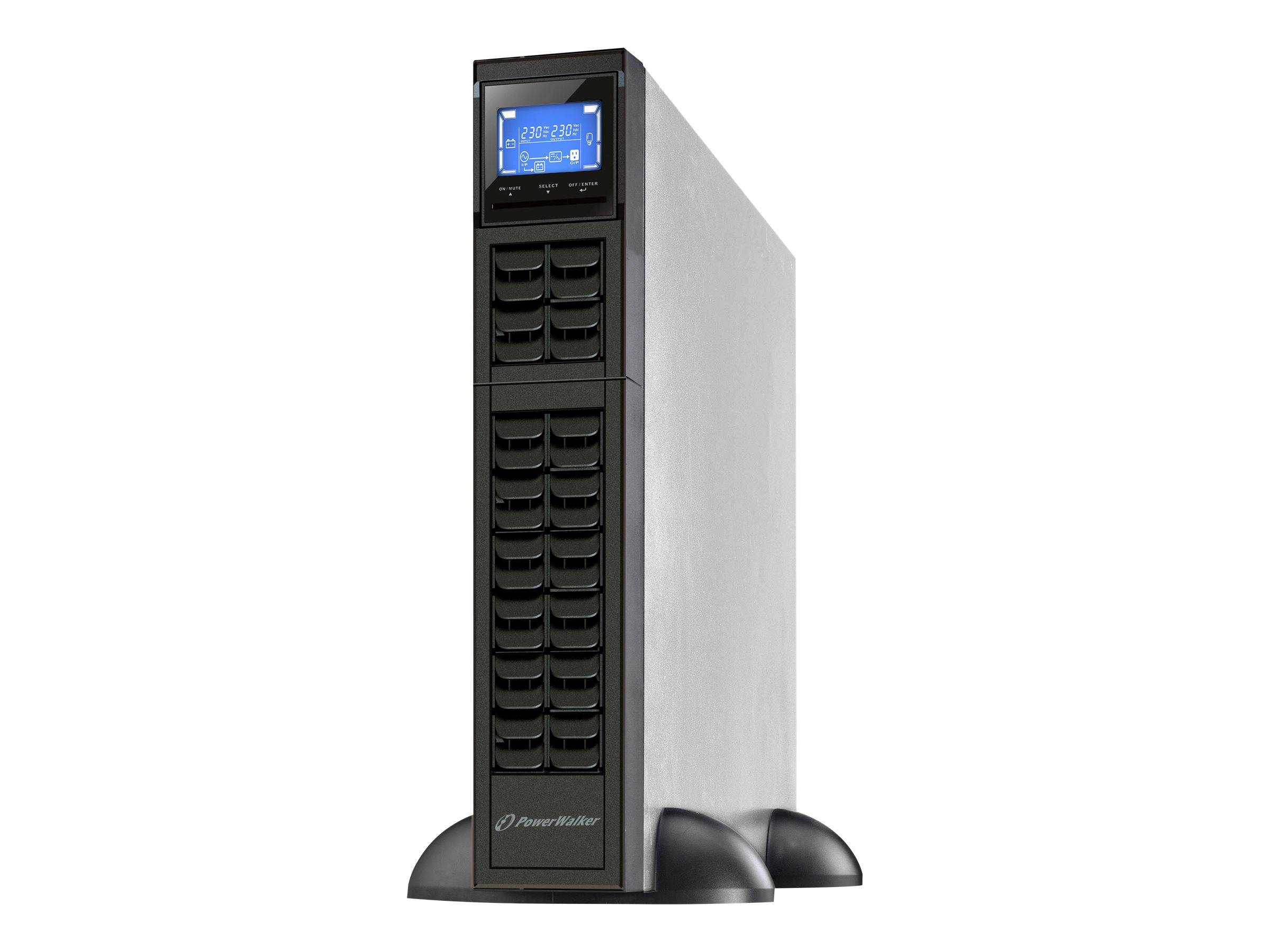 BlueWalker PowerWalker VFI 2000CRM LCD - USV (in Rack montierbar/extern) - 1600 Watt - 2000 VA - 9 Ah - RS-232, USB - Ausgangsanschlüsse: 4 - 2U