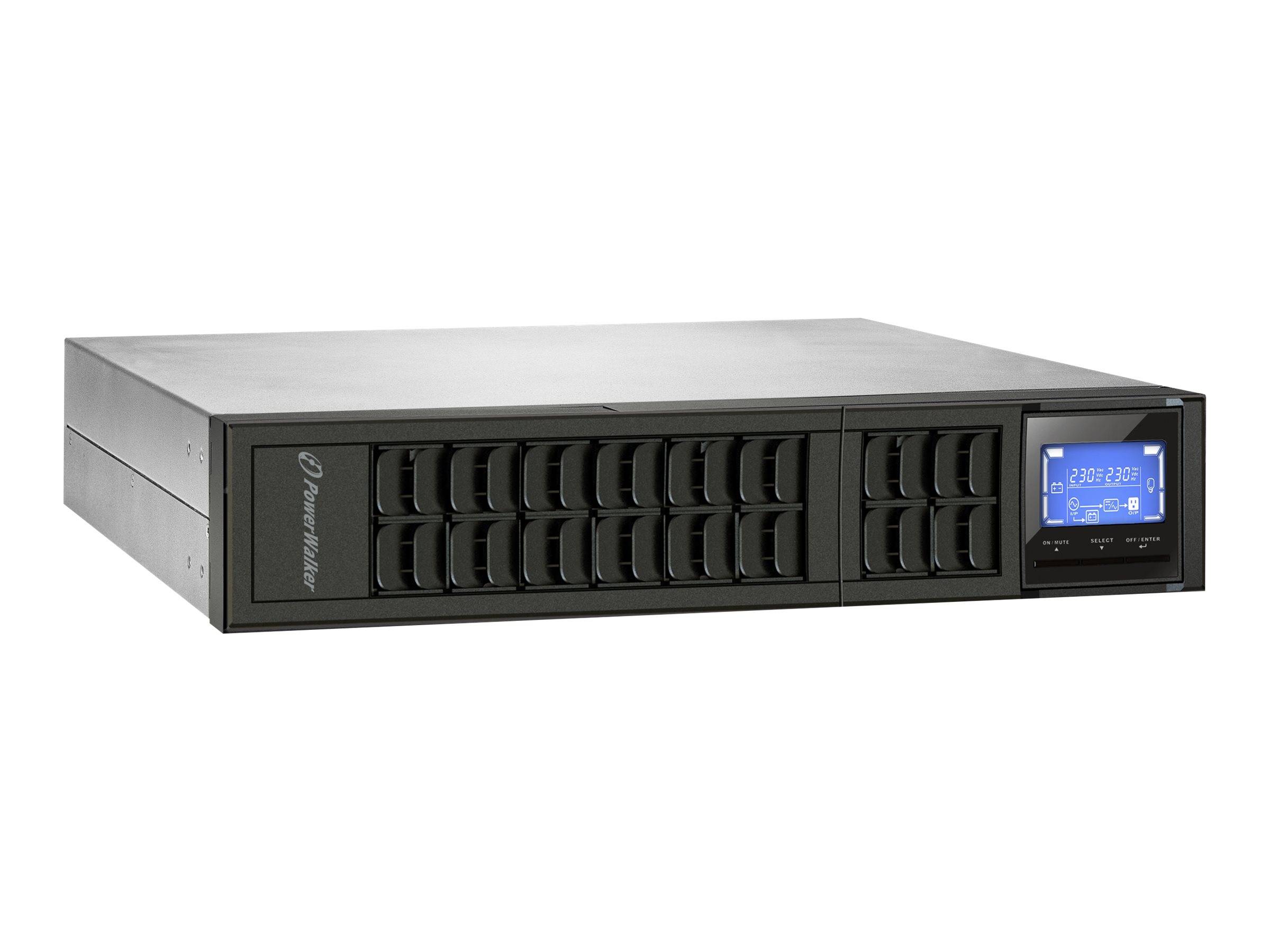 BlueWalker PowerWalker VFI 2000CRM LCD - USV (in Rack montierbar/extern) - 1600 Watt - 2000 VA - 9 Ah - RS-232, USB - Ausgangsanschlüsse: 4 - 2U