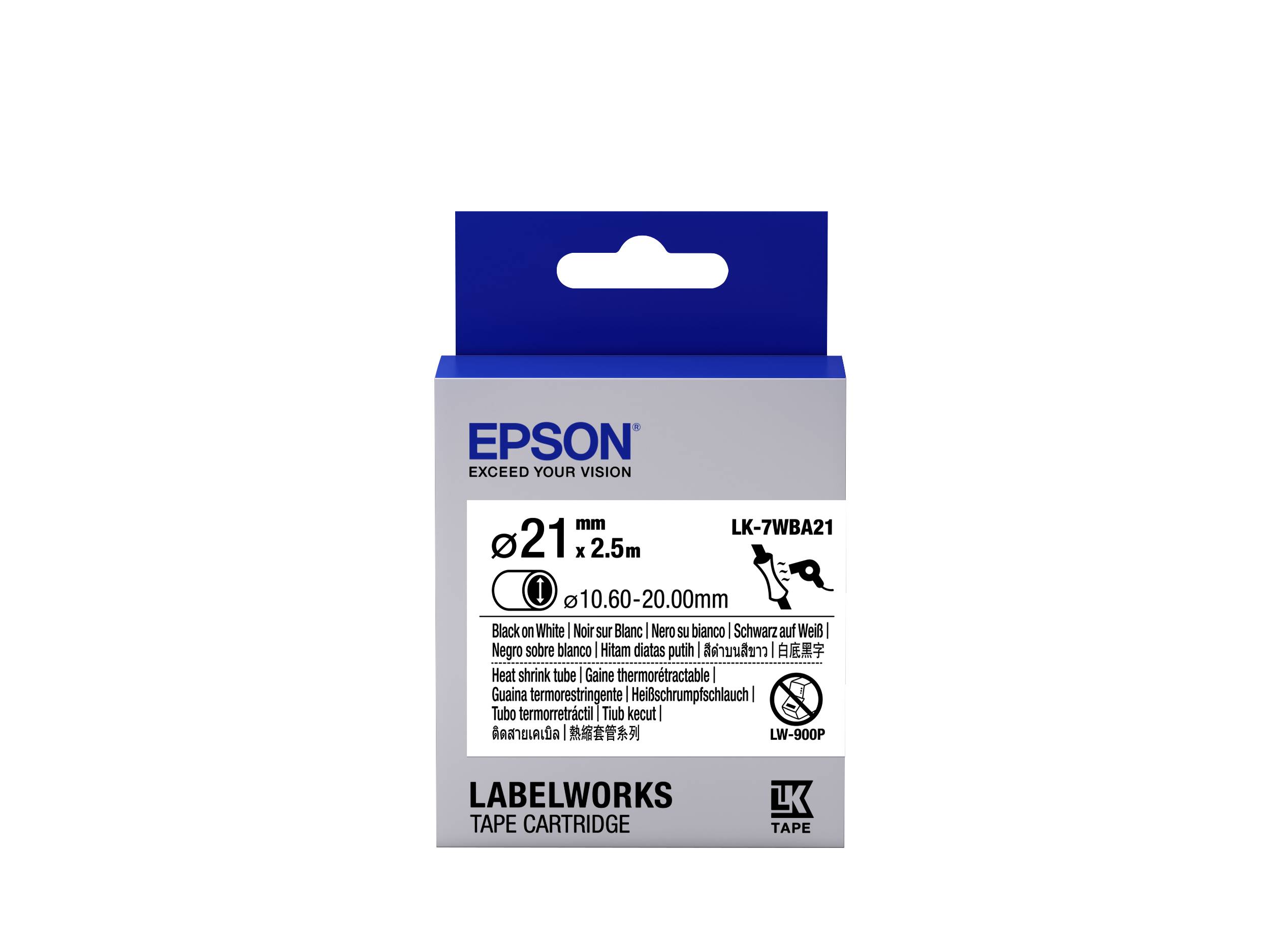 Epson LabelWorks LK-7WBA21 - Schwarz auf Weiß - Rolle (3,6 cm x 3 m)