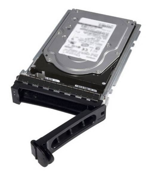 Eine Server-Festplatte in einem schwarzen Hot-Swap-Rahmen, in schräger Perspektive auf weißem Hintergrund dargestellt.