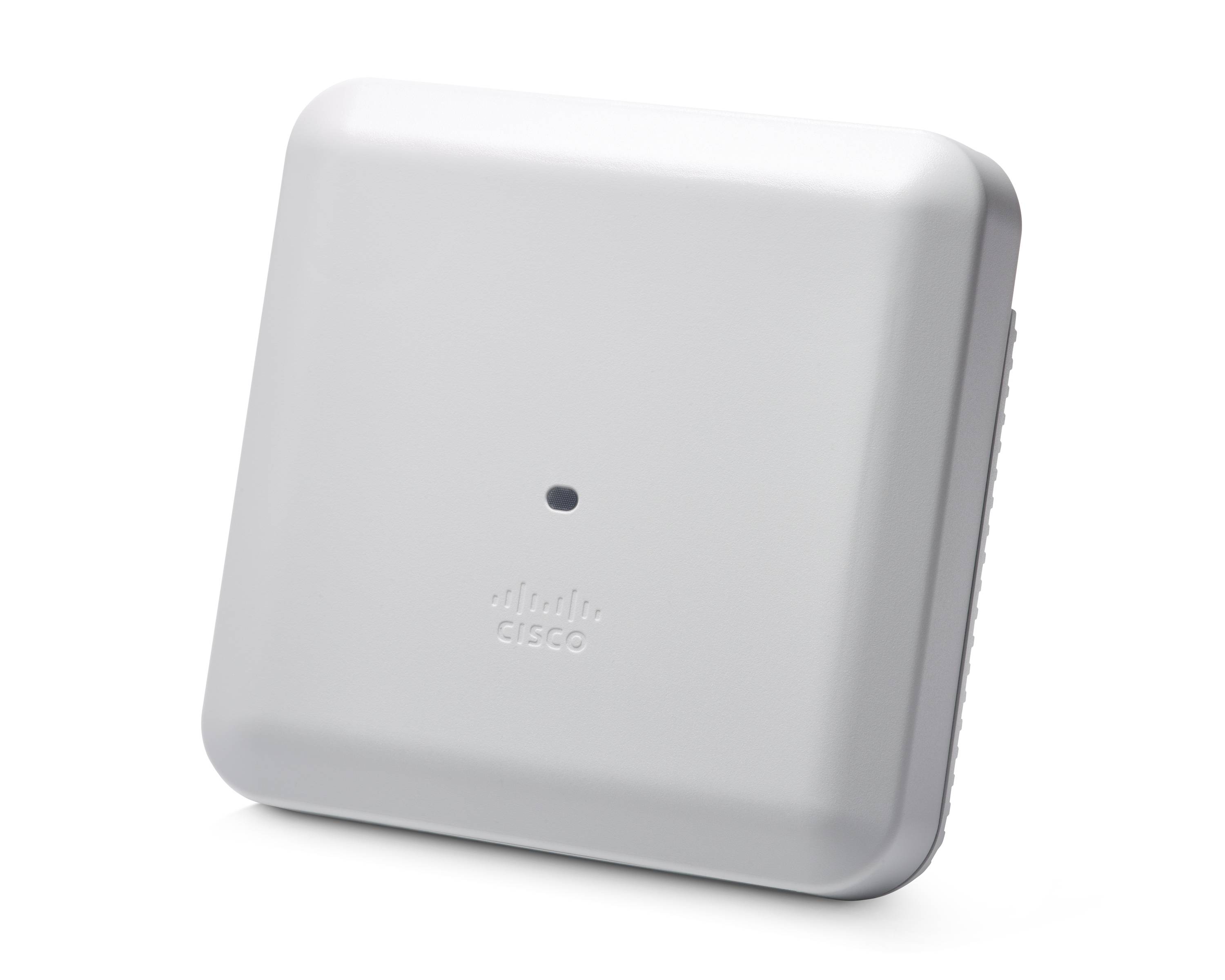 Weißer Cisco wandmontierter WLAN-Zugangspunkt mit einer kleinen Statusleuchte an der Vorderseite