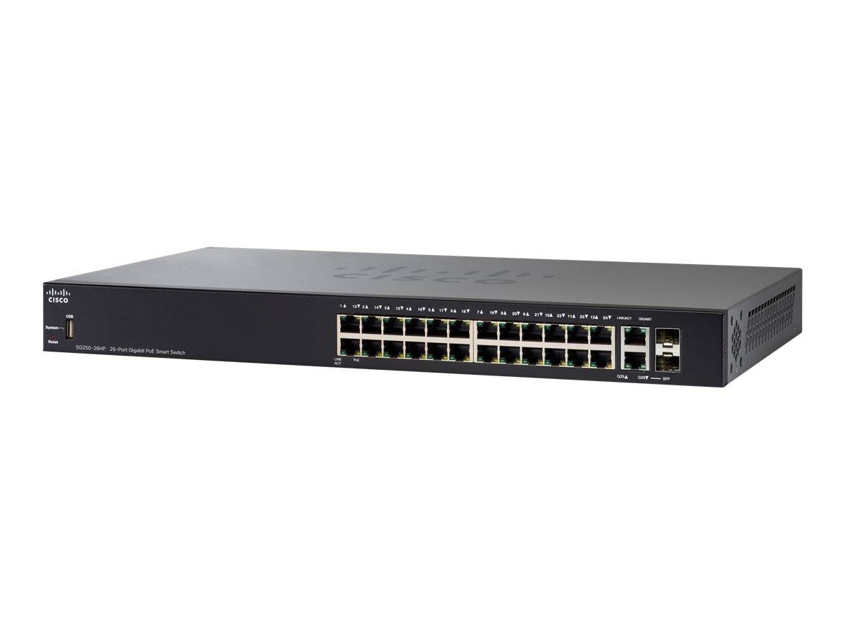 Cisco 250 Series SG250-26HP - Switch - Smart - 24 x 10/100/1000 (PoE+)