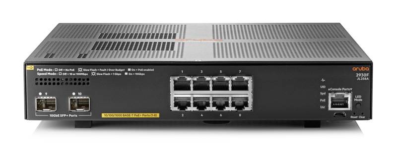 HPE Aruba 2930F 8G PoE+ 2SFP+ - Switch - L3 - managed - 8 x 10/100/1000 (PoE+)