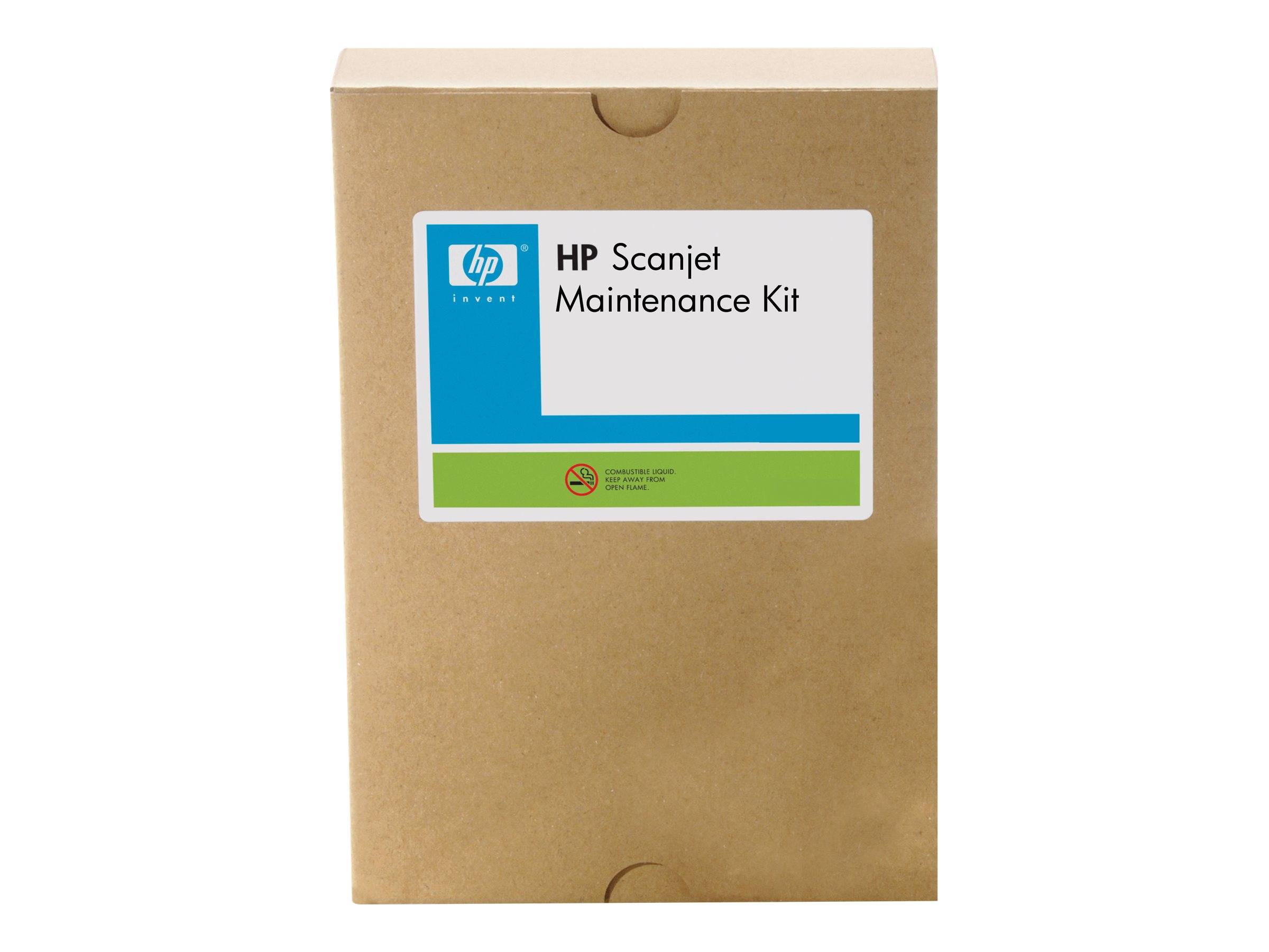 Braune Kartonschachtel mit der Aufschrift „HP Scanjet Maintenance Kit