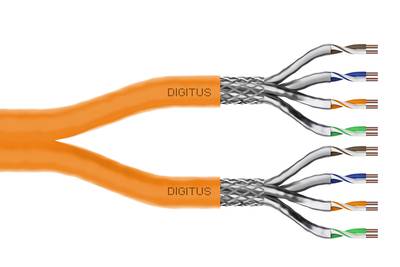 Diagramm eines gespaltenen orangefarbenen Kabels mit der Bezeichnung „DIGITUS