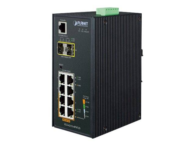 PLANET IGS-4215-4P4T2S - Switch - managed - 4 x 10/100/1000 + 4 x 10/100/1000 (PoE)
