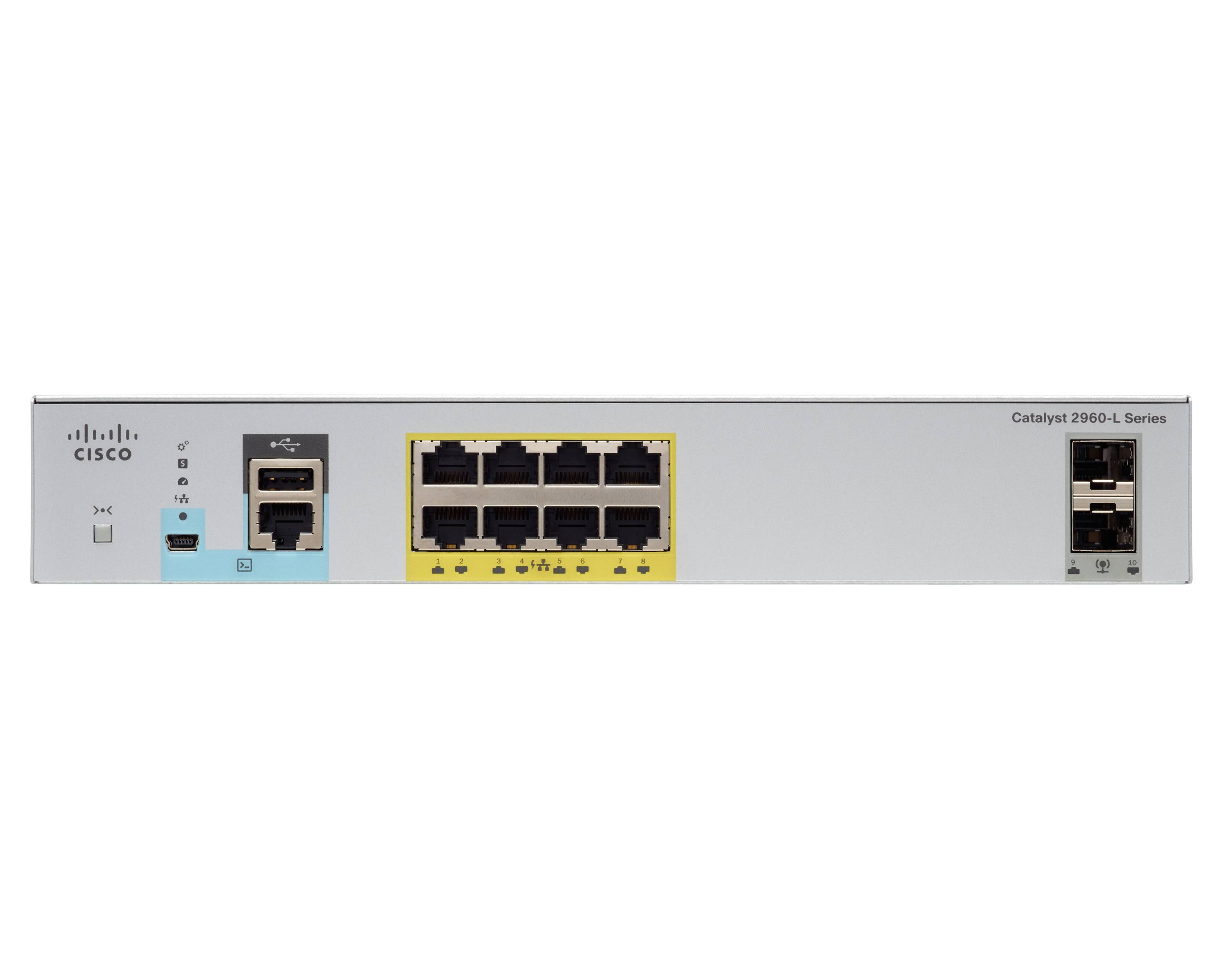 Cisco Catalyst 2960L-8PS-LL - Switch - managed - 8 x 10/100/1000 + 2 x Gigabit SFP (Uplink)