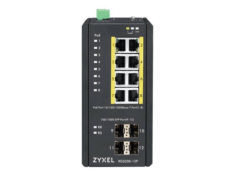 Zyxel RGS200-12P - Switch - managed - 8 x 10/100/1000 (PoE+)