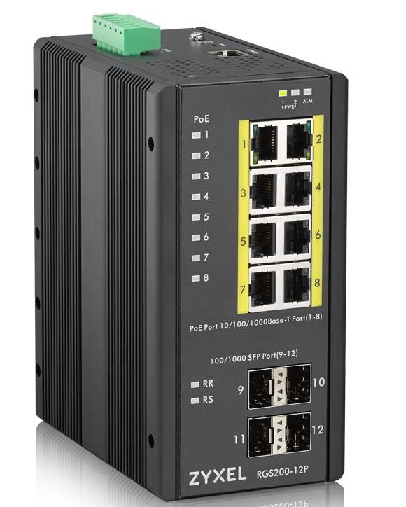 Zyxel RGS200-12P - Switch - managed - 8 x 10/100/1000 (PoE+)