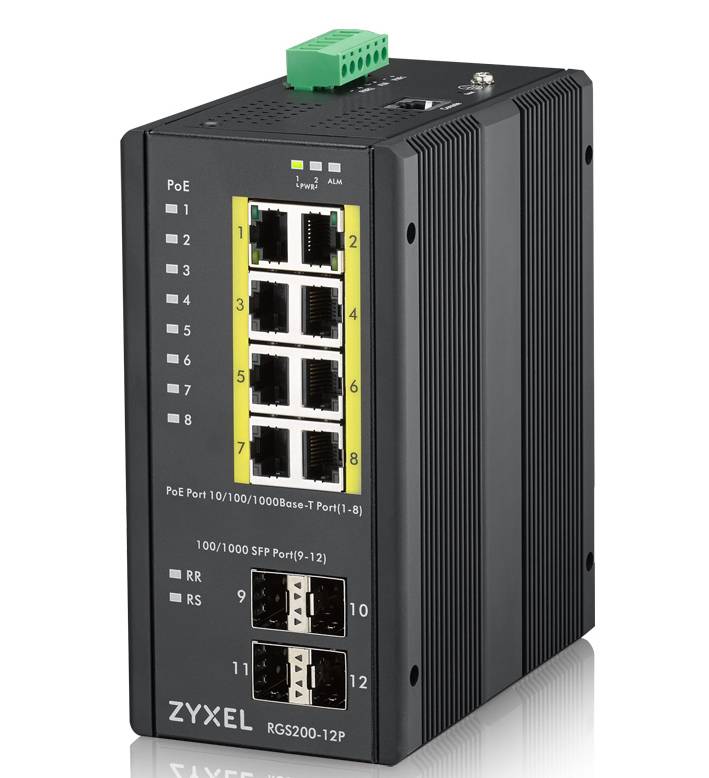 Zyxel RGS200-12P - Switch - managed - 8 x 10/100/1000 (PoE+)