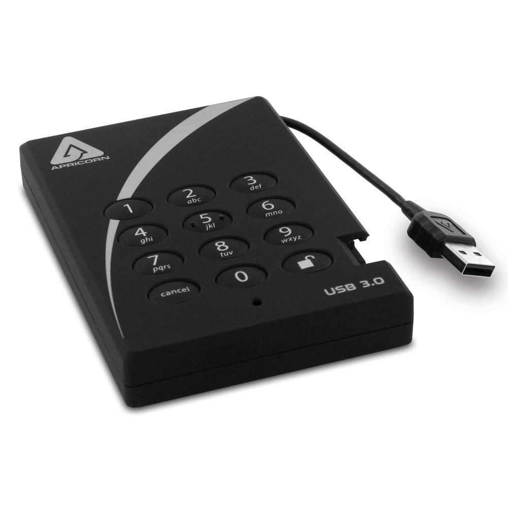 Apricorn Aegis Padlock 3.0 A25-3PL256-500 - Festplatte - verschlüsselt - 500 GB - extern (tragbar)