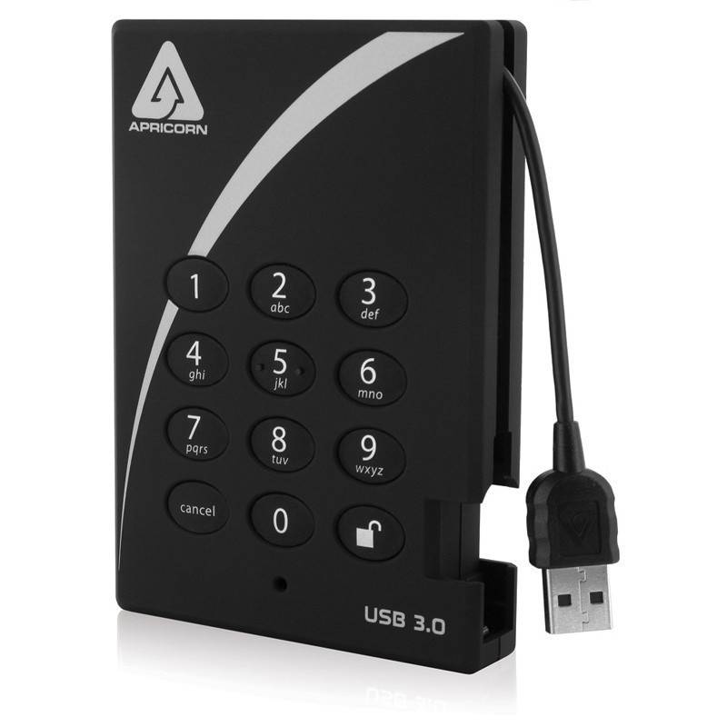 Apricorn Aegis Padlock 3.0 A25-3PL256-500 - Festplatte - verschlüsselt - 500 GB - extern (tragbar)