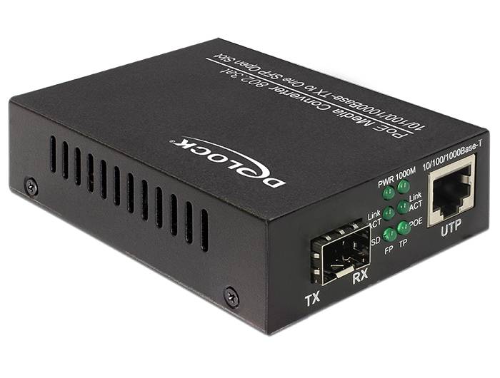 DeLOCK Gigabit Ethernet Media Converter - Medienkonverter - GigE - 10Base-T, 100Base-TX, 1000Base-T, 1000Base-X - SFP (m