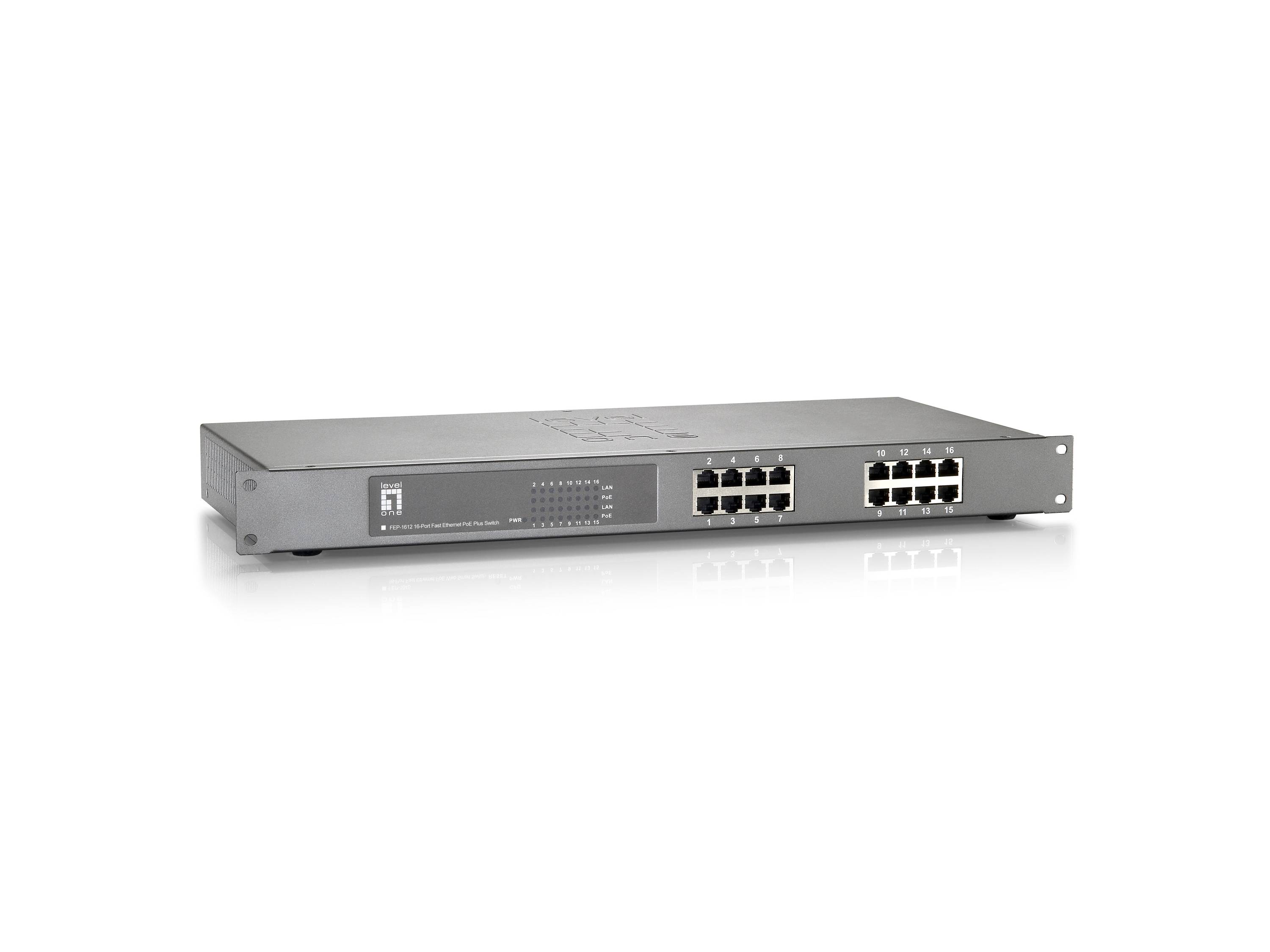 LevelOne FEP-1612W120 - Switch - 16 x 10/100 (PoE+)