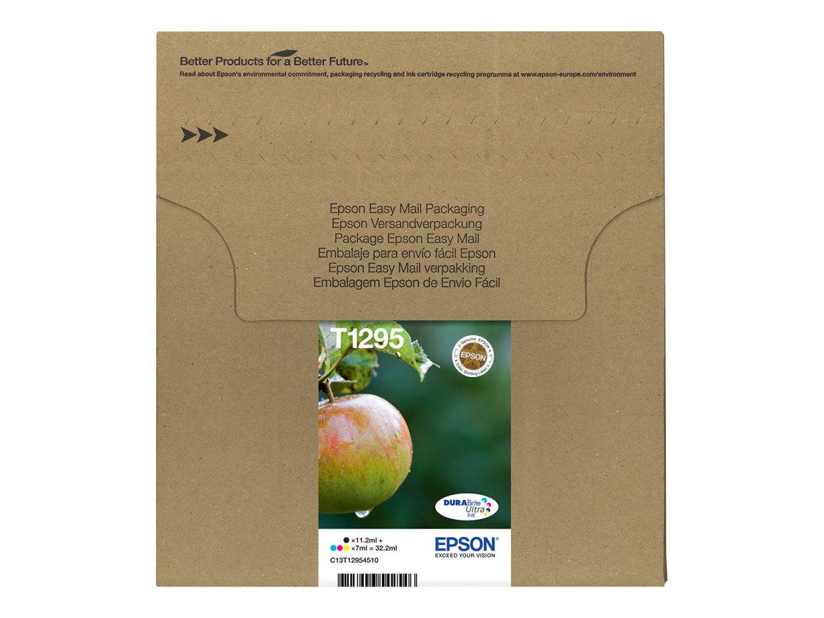 Braunes Epson Easy Mail Versandumschlag mit einem kleinen Obstetikett, auf dem 