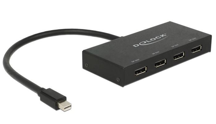 DeLock Displayport 1.2 Splitter 1 x mini Displayport in > 4 x Displayport out 4K