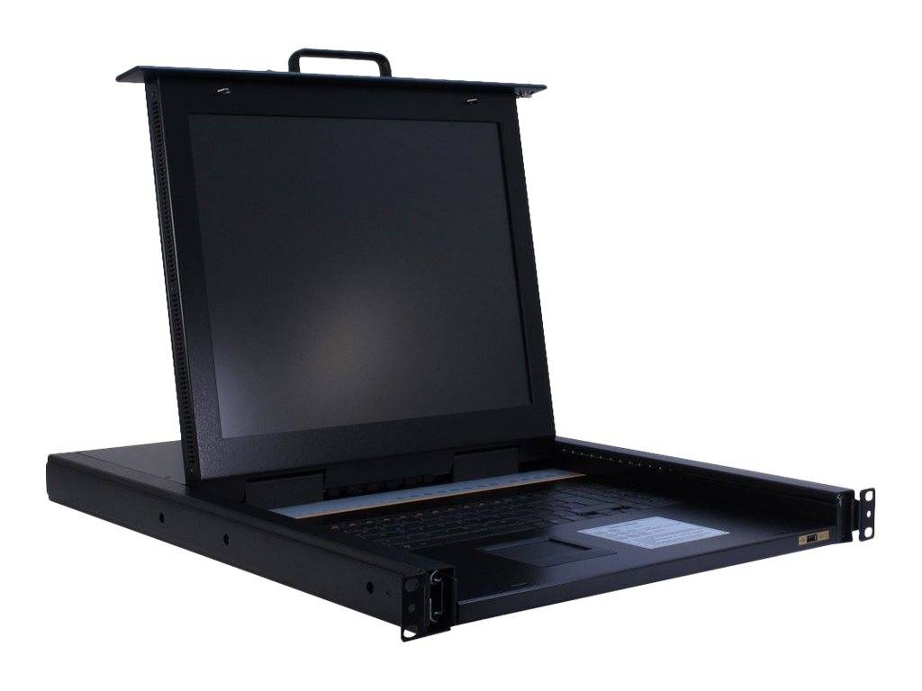 Inter-Tech KVM-1708 LED - KVM-Konsole mit KVM-Switch - 8 Anschlüsse - PS/2, USB - QWERTZ - 43.2 cm (17"")