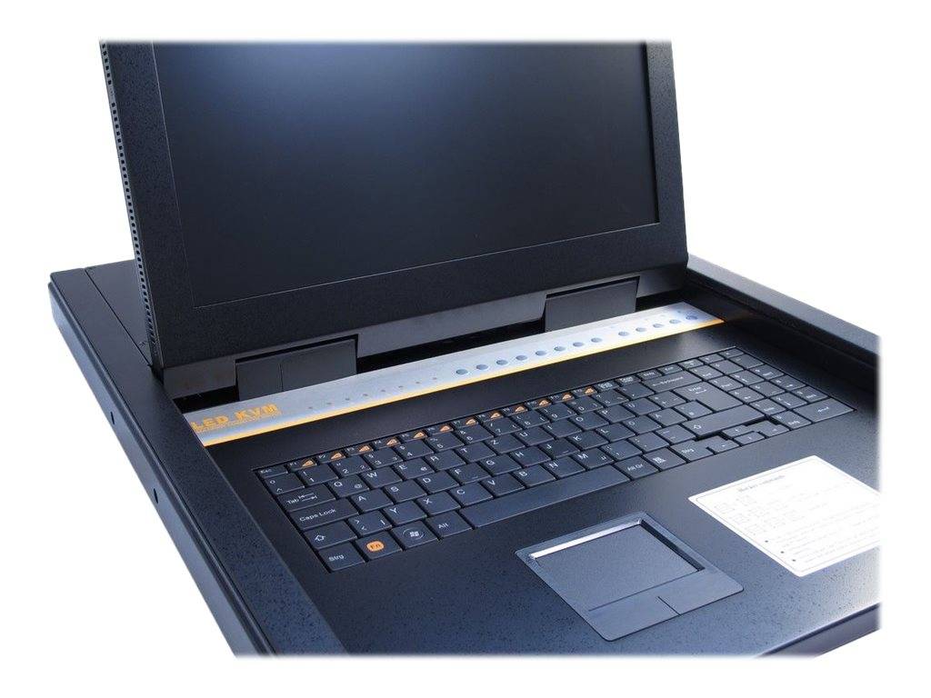 Inter-Tech KVM-1708 LED - KVM-Konsole mit KVM-Switch - 8 Anschlüsse - PS/2, USB - QWERTZ - 43.2 cm (17"")