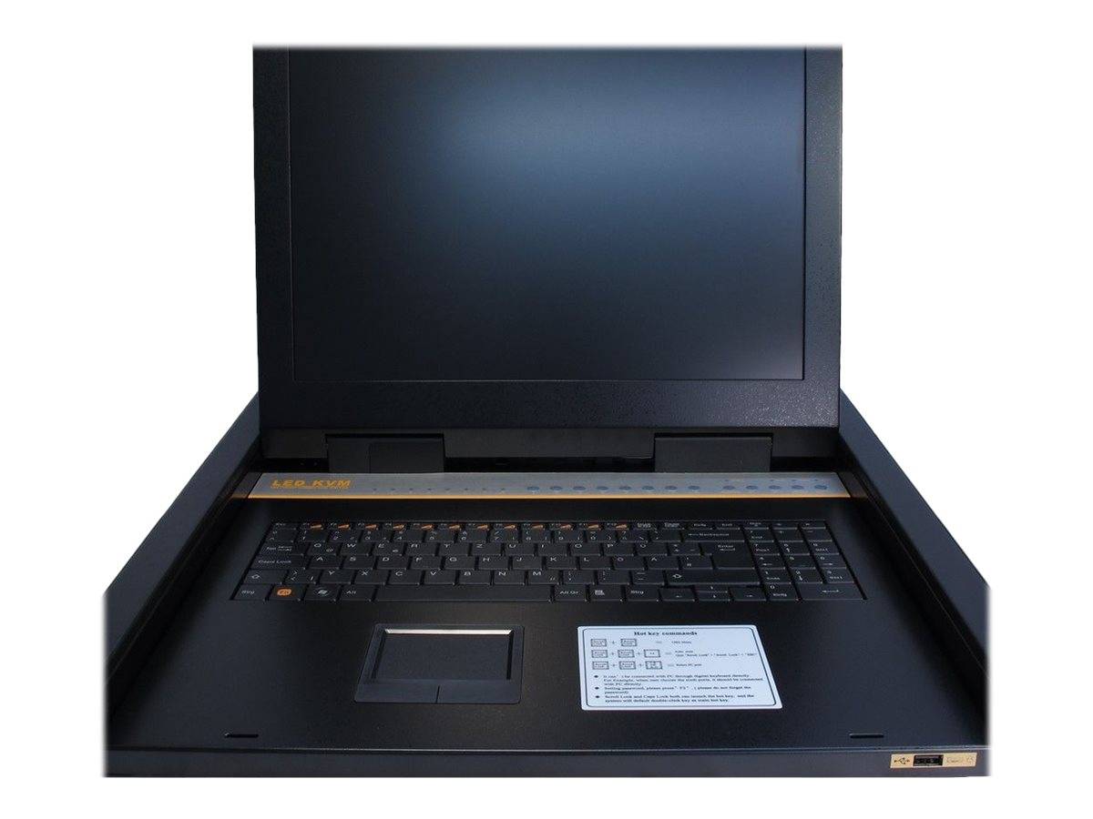 Inter-Tech KVM-1708 LED - KVM-Konsole mit KVM-Switch - 8 Anschlüsse - PS/2, USB - QWERTZ - 43.2 cm (17"")