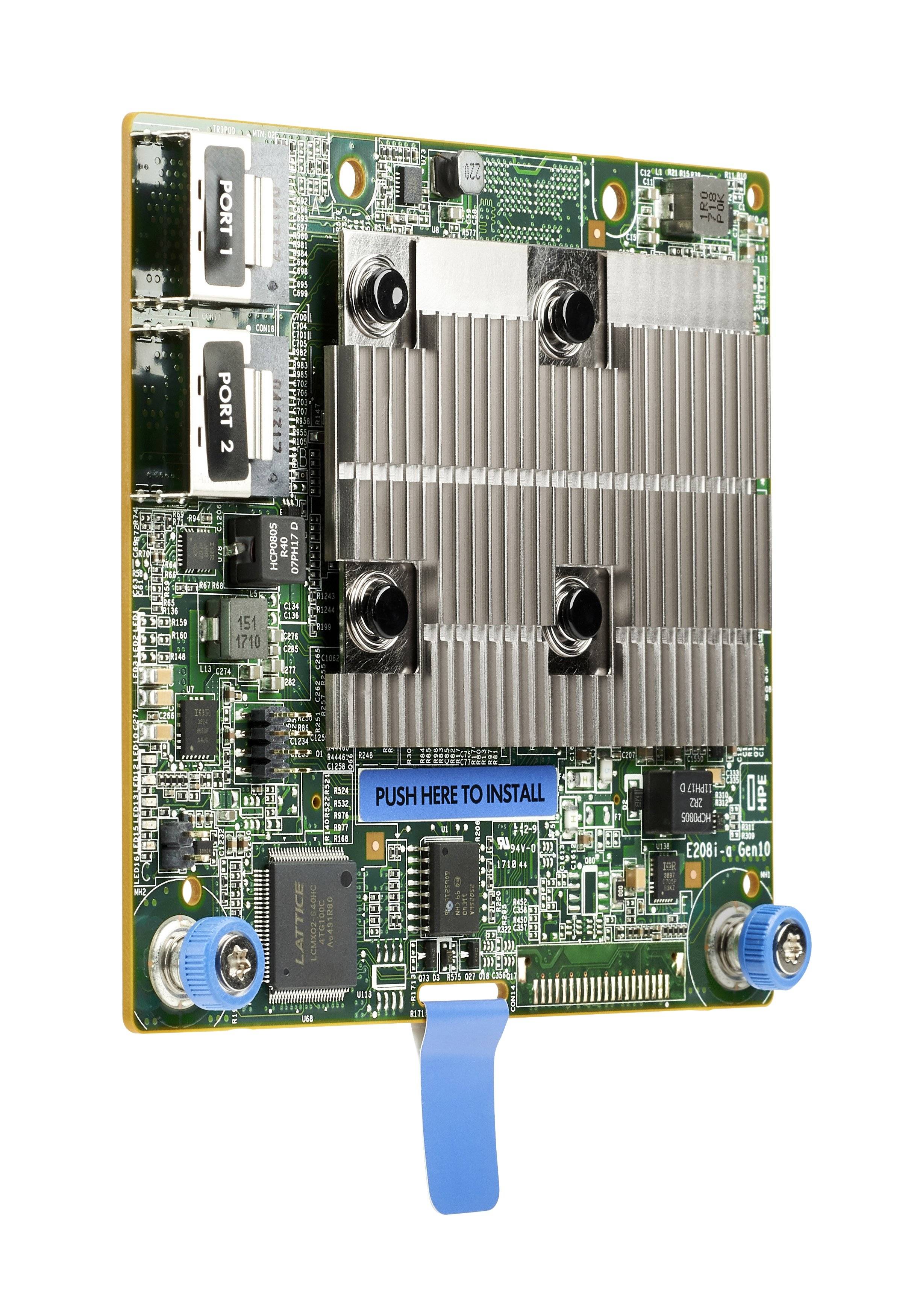 Schaltmodul mit großem silbernem Kühlkörper, gekennzeichnet mit PORT 1 und PORT 2, blauer Verriegelung mit Aufschrift „PUSH HERE TO INSTALL" und Anschlussports an der Unterseite