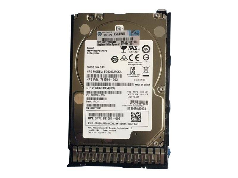 HPE - Festplatte - 300 GB - 2.5 SFF (6.4 cm SFF) - SAS 12Gb/s - 10000 rpm