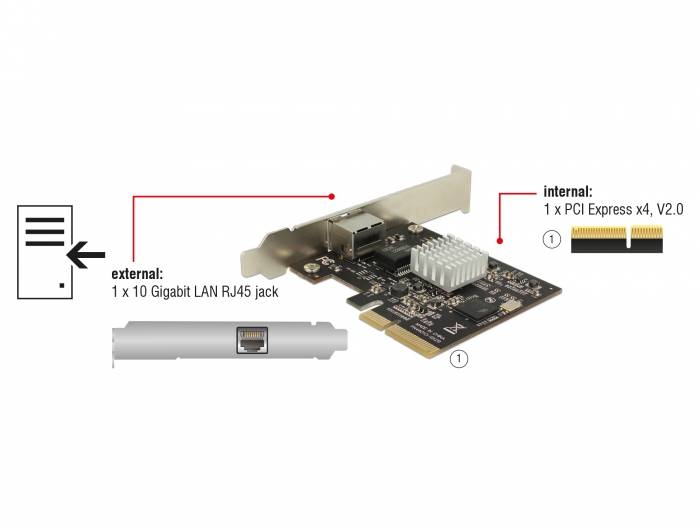 DeLock PCI Express Card > 1 x 10 Gigabit LAN NBASE-T RJ45