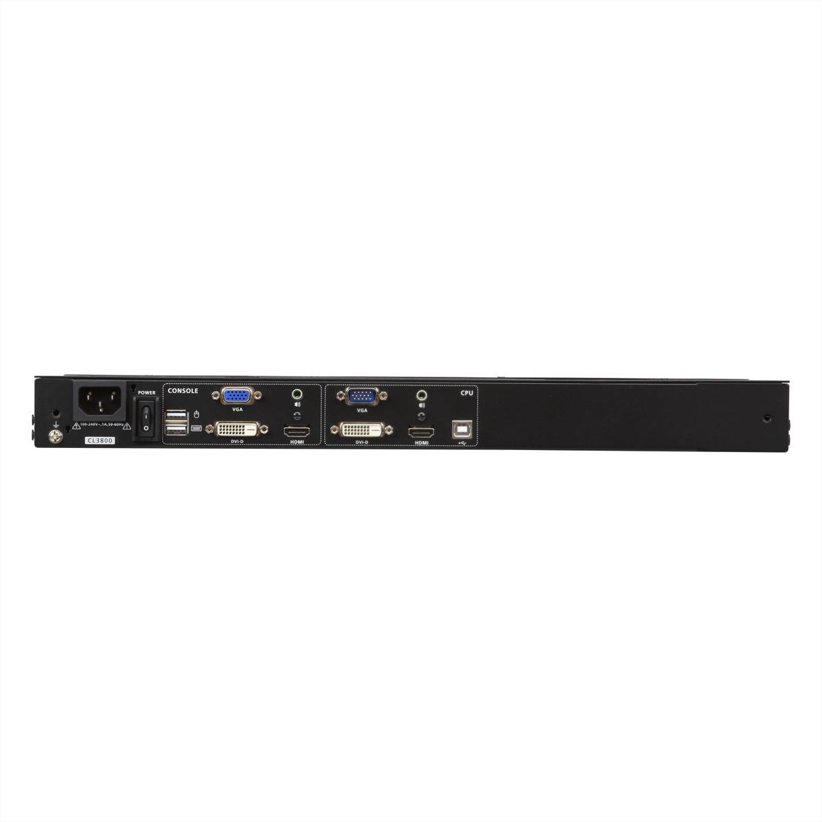 ATEN CL3800NW KVM-Konsole USB HDMI DVI VGA Dual Rail, UK-Layout