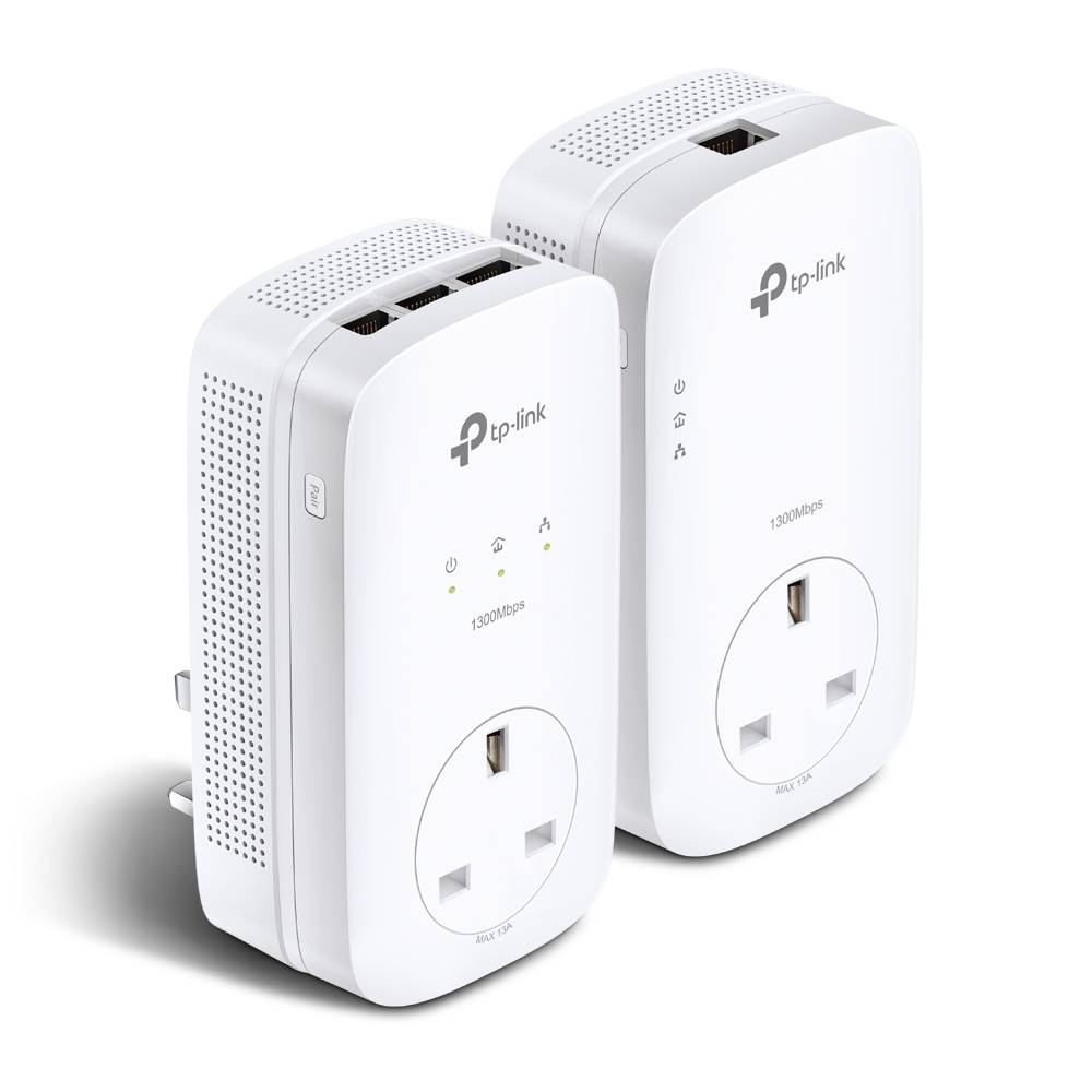 TP-Link AV1300 - Gigabit Passthrough Starter Kit - Powerline Adapterkit - GigE, HomePlug AV (HPAV)