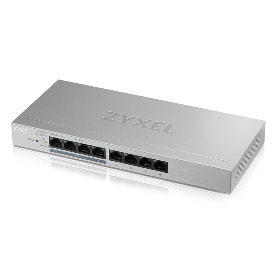 GS1200-8v2 Web Managed Switch - 8x Gigabit Ethernet, 4x PoE+