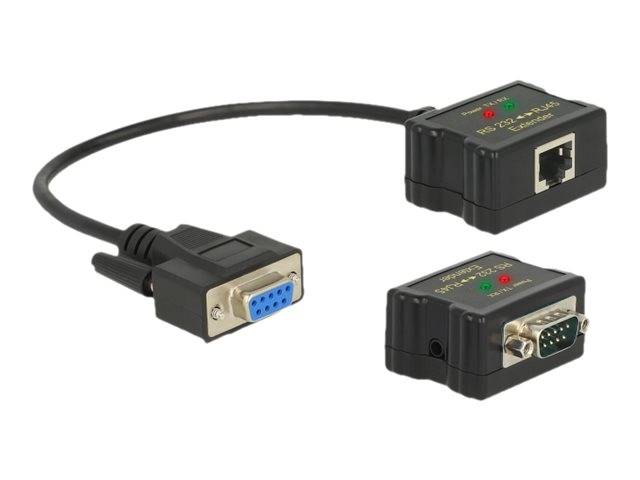 DeLOCK Extender RS-232 DB9 female RJ45 female to RS-232 DB9 male RJ45 female