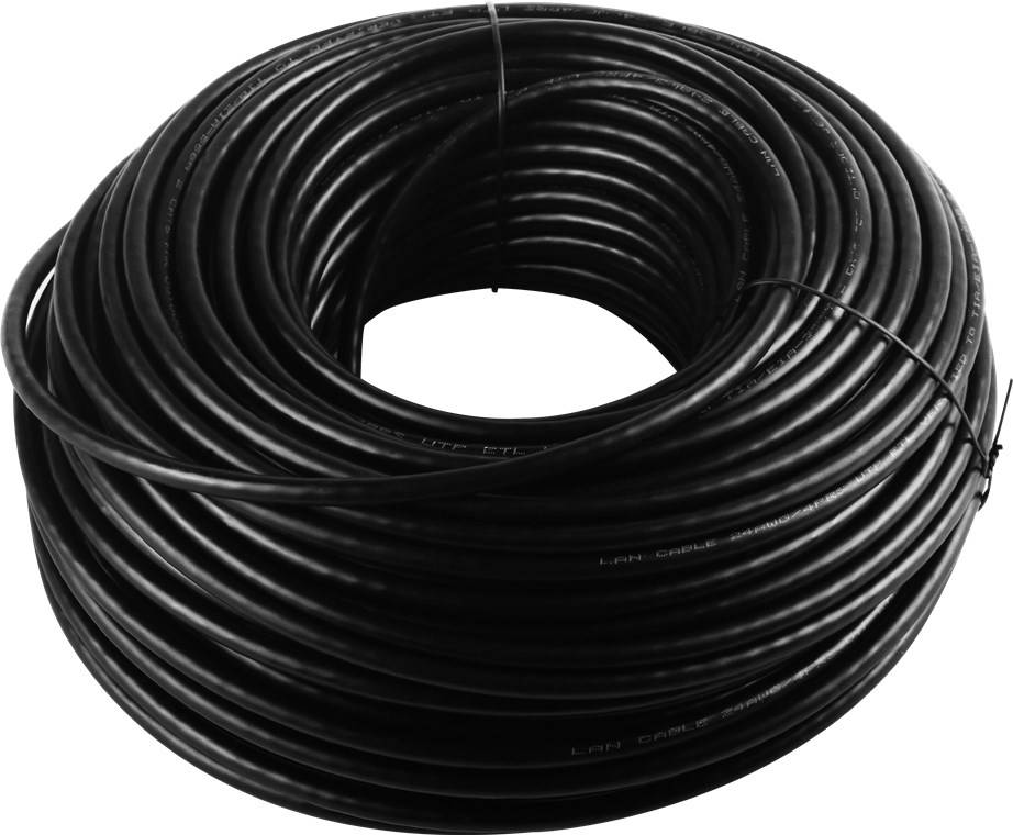 goobay CAT 6 Outdoor Netzwerkkabel Set U/UTP Kupfermaterial AWG 24/1 soldie PE schwarz 100 m