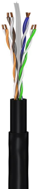 goobay CAT 6 Outdoor Netzwerkkabel Set U/UTP Kupfermaterial AWG 24/1 soldie PE schwarz 305 m