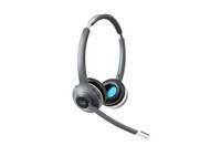 Graues Over-Ear-Headset mit angebrachtem Mikrofon auf weißem Hintergrund, in einem Winkel nach rechts positioniert.