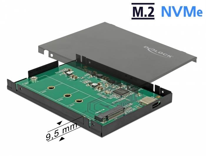DeLOCK 2.5 External Enclosure for M.2 NVMe PCIe SSD - Speichergehäuse - SATA - USB 3.1 (Gen 2)