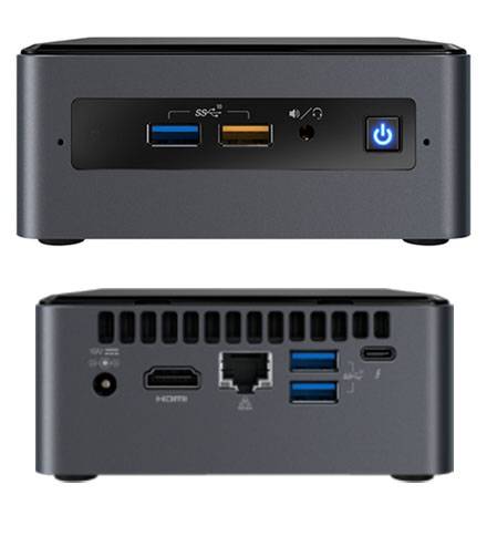 Intel NUC8I5INHJA (Intel Core i5-8265U, 8GB RAM, 16GB Optane SSD, 1TB 2,5" HDD, Radeon 540X, Win 10 Home)