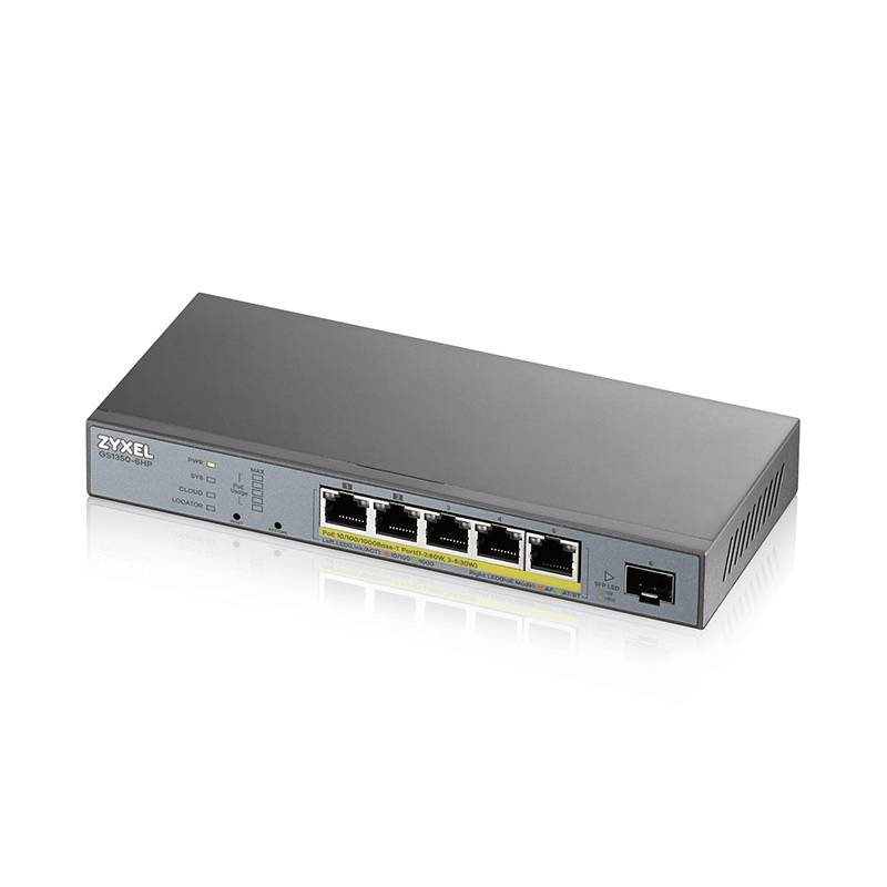 Switch 6x GE GS1350-6PoE große Reichweite 60W 802.3BT