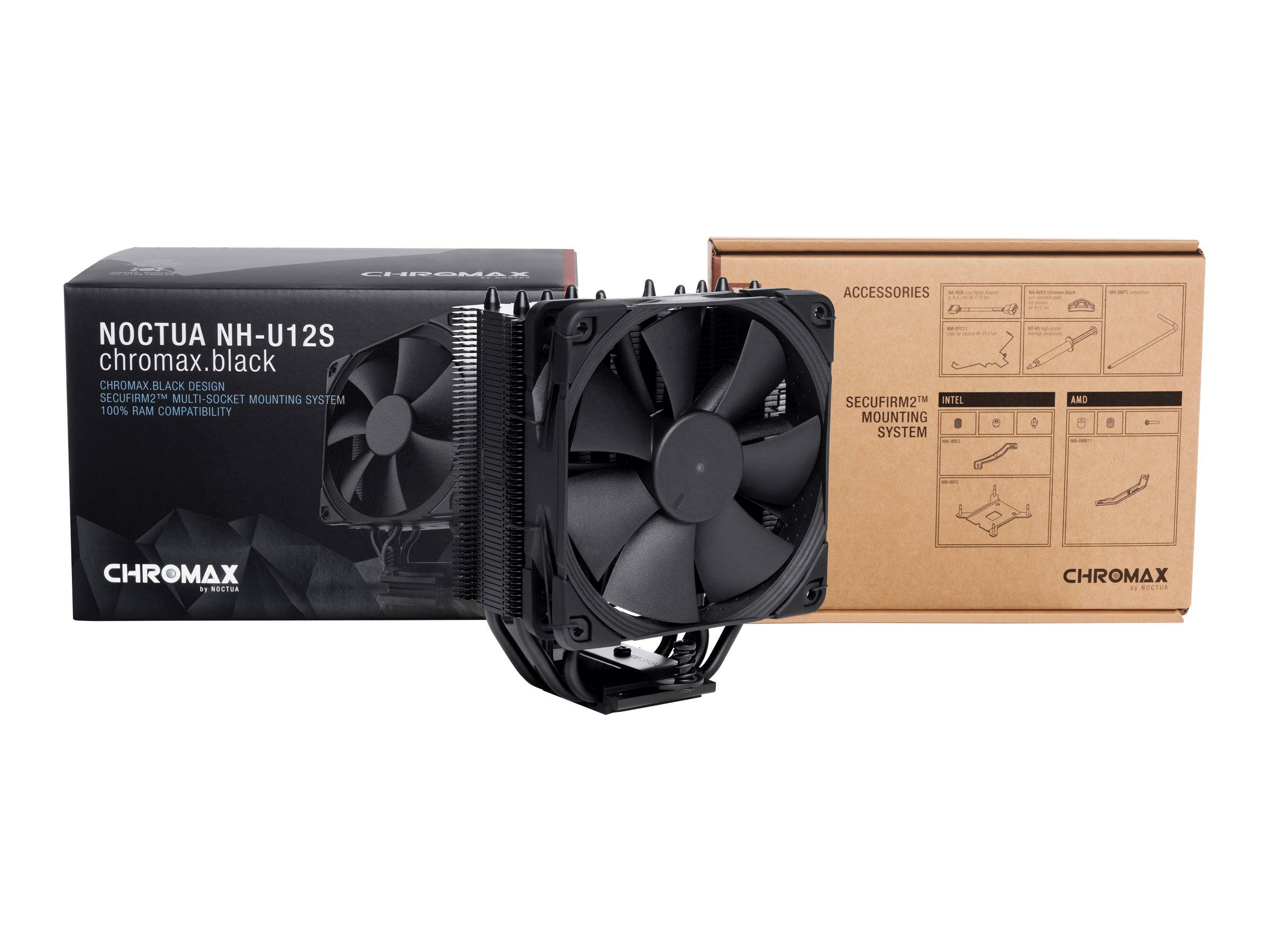 Noctua chromax NH-U12S - Prozessor-Luftkühler - (für: LGA1156, AM2, AM2+, AM3, LGA1155, AM3+, LGA2011, FM1, FM2, LGA1150