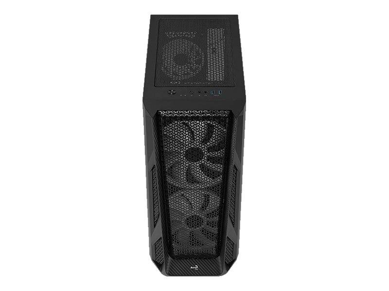 AeroCool AirHawk Duo - Tower - Erweitertes ATX - ohne Netzteil (ATX) - Schwarz - USB/Audio