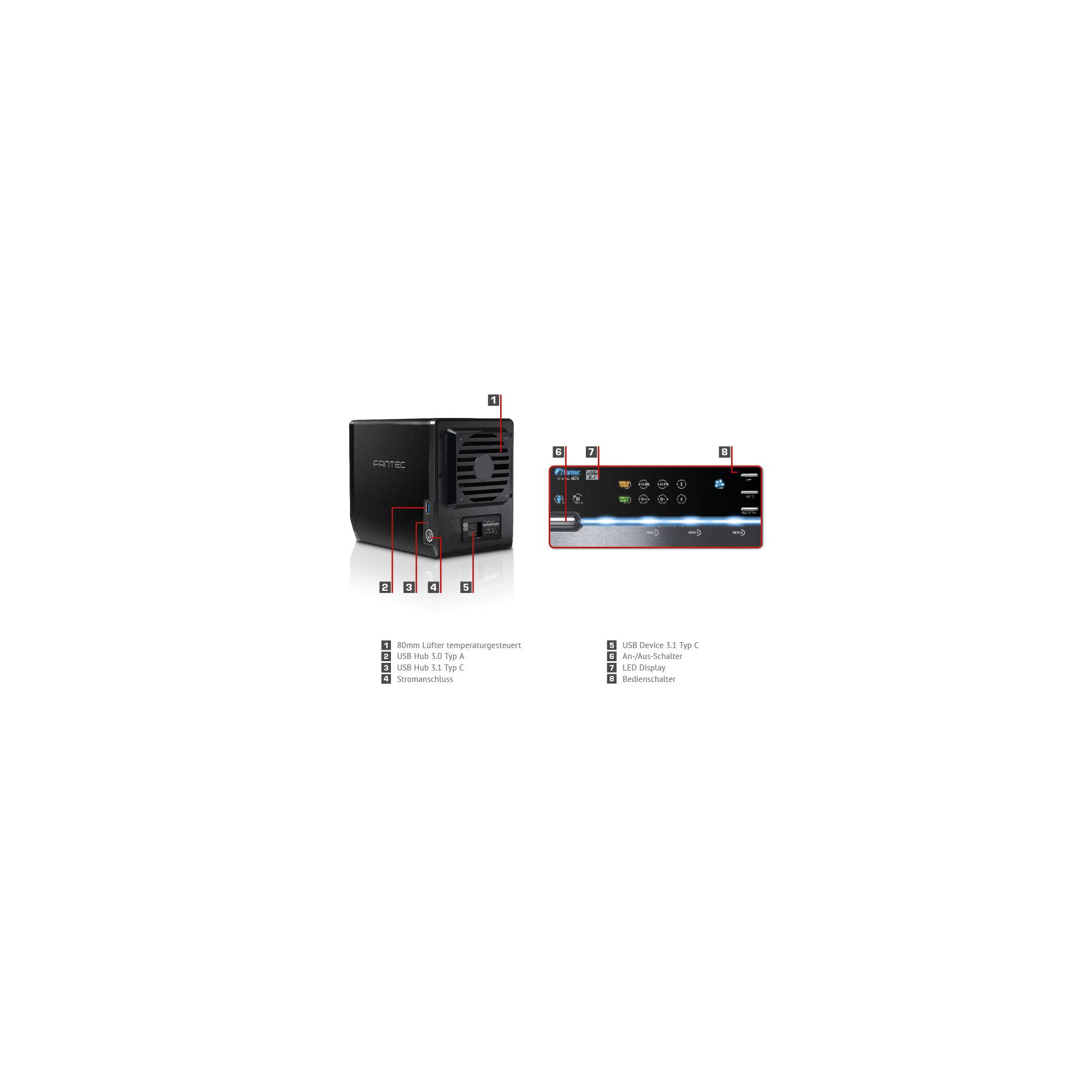 FANTEC QB-35U31R - Solid-State-/Festplattenarray - 4 Schächte (SATA-600)